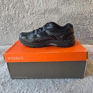 Vionic 23 Walk Women's Shoes Size 5 Black Leather Walking Sneakers Sz 5 NEW